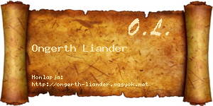 Ongerth Liander névjegykártya